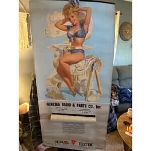 1965 pinup calendar Genese radio  and parts store